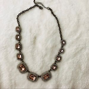 Vintage Style Rhyme-stones pink stones necklace